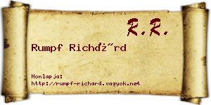 Rumpf Richárd névjegykártya